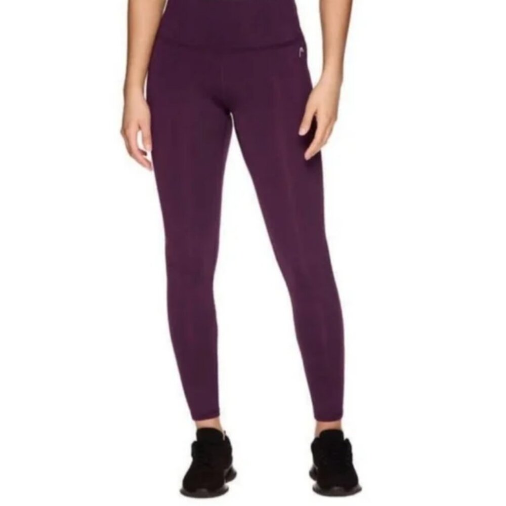 HEAD Dark Aubergine High-Waisted Performance Yoga Pants Size Large Purple